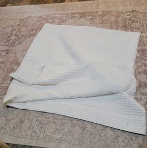 CRATE & BARREL Organic Cotton Waffle White Shower Curtain